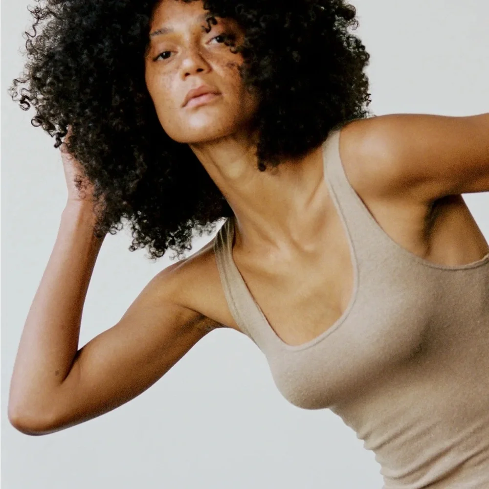 Ozma of California Christy Bodysuit, Regen Silk Noil Jersey, Tea XS - Picture 8 of 11